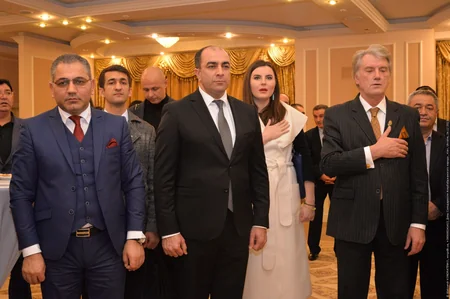 Viktor Yuşenko, Leonid Kojara və Rövşən Tağıyev Kiyevdə Dağlıq Qarabağdan və Donbasdan danışıblar
