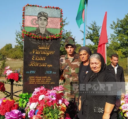 Oğuzda Vətən müharibəsi şəhidinin adına lövhə qoyulub