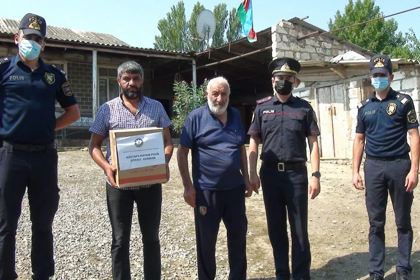 Ağstafada polislər bayramda şəhid ailələrini ziyarət ediblər