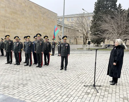 Hərbi İnstitutda şəhidlərin Xatirə kompleksinin açılışı olub