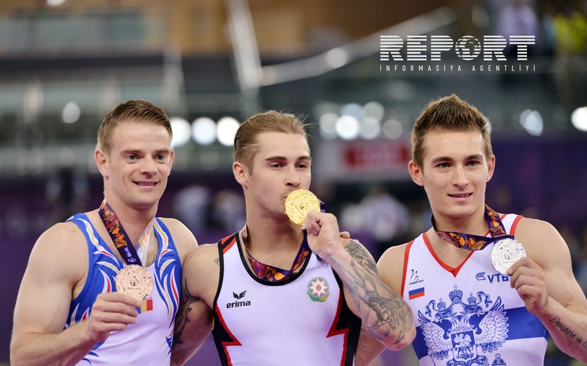 Azərbaycan gimnastı Oleq Stepko Bakı 2015də qızıl medal qazanıb