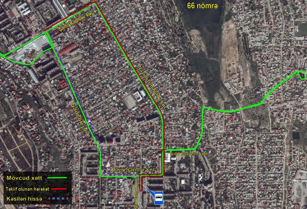Bakıda 66 saylı marşrutun hərəkət istiqaməti dəyişdirilir
