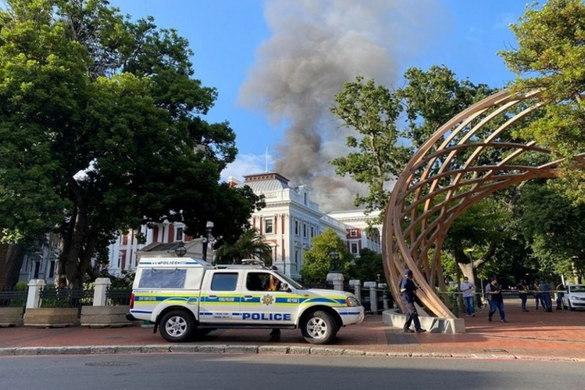 Fire erupts at South African parliament building in Cape Town