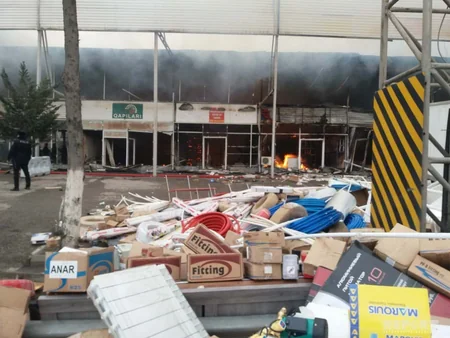 “EuroHome”dakı yanğından - FOTOREPORTAJ