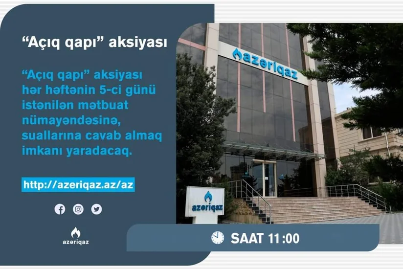 “Azəriqaz”ın baş direktoru jurnalistlərin və vətəndaşların suallarını cavablandıracaq