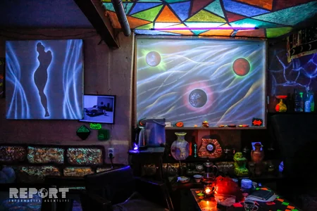 Pictures shining in ultraviolet lamps' light- PHOTOS