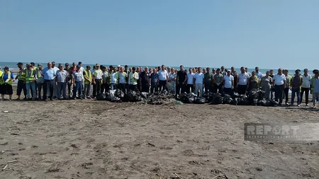 Xəzərin Nabran sahilində təmizlik aksiyası keçirilib