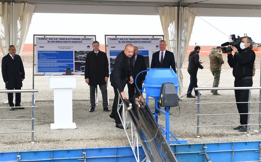 Заложен фундамент сервисного центра КамАЗ в Джебраиле