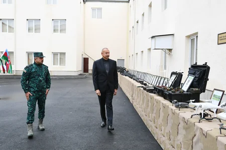 Prezident Cəbrayılda DSX-nin yeni hərbi hissə kompleksinin açılışında iştirak edib
