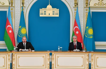 Presidents of Azerbaijan and Kazakhstan make press statements (UPDATED)