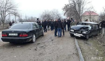 В Товузе произошло ДТП, есть пострадавший