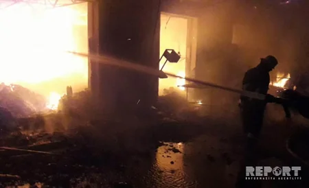 Kürdəmir bazarında yanğın söndürülüb - FOTO - YENİLƏNİB