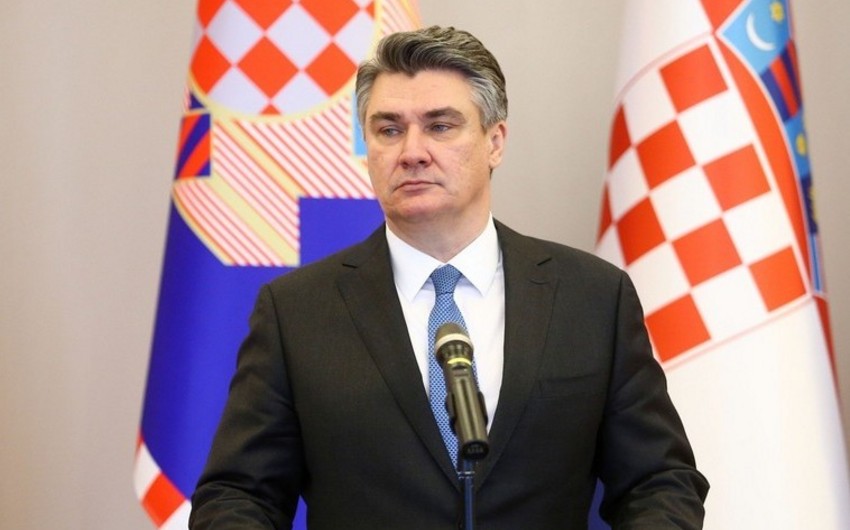 Xorvatiya Prezidenti Müstəqillik Günü münasibətilə İlham Əliyevi təbrik edib