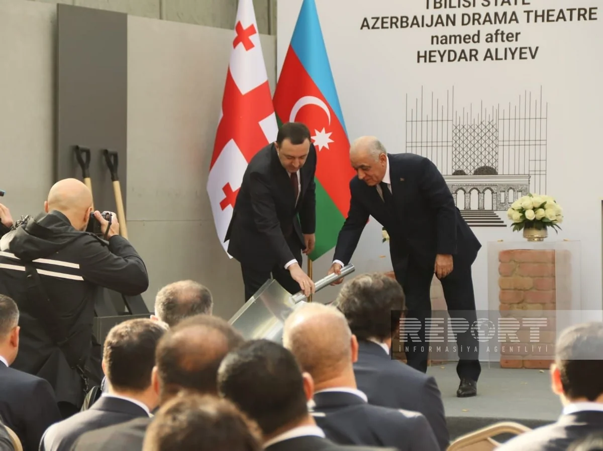 Tbilisidə Azərbaycan Dram Teatrının yeni binasının təməli qoyulub - YENİLƏNİB