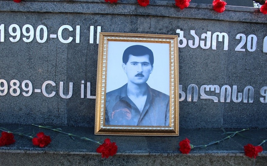 Gürcüstanda 20 Yanvar şəhidinin xatirəsi anılıb - FOTO