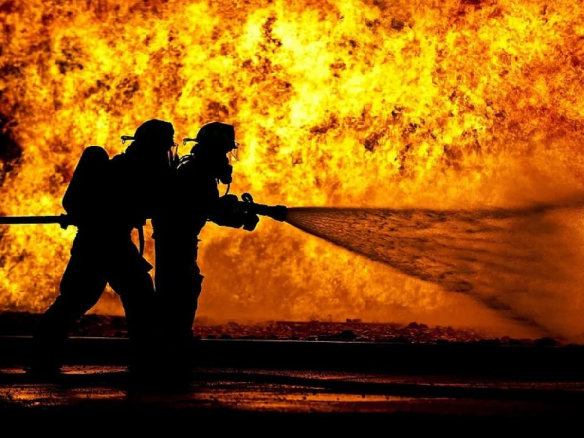 Izvestia Hall building on fire in Moscow, dome of metal building collapses