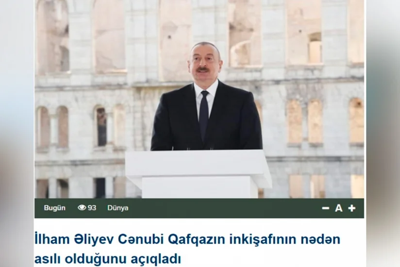 Gürcüstan mətbuatı Prezident İlham Əliyevin Şuşada Qlobal Media Forumundakı çıxışından yazıb