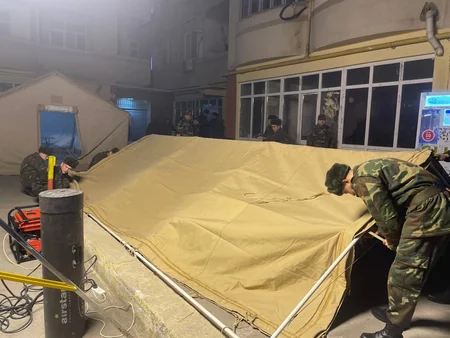 Binəqədidə partlayış baş verən ərazidə çadırlar qurulub