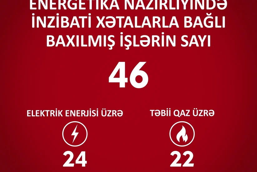 Energetika Nazirliyində inzibati xətalarla bağlı 46 işə baxılıb