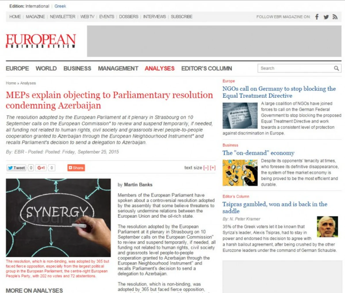 Avropa Parlamentinin bəzi deputatları Azərbaycanla bağlı qərəzli qətnaməni kəskin tənqid ediblər
