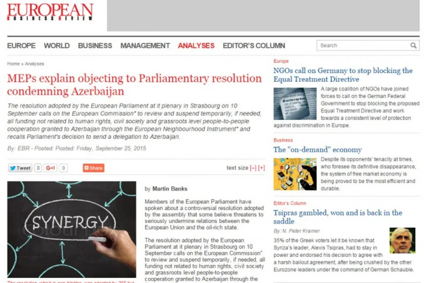 Avropa Parlamentinin bəzi deputatları Azərbaycanla bağlı qərəzli qətnaməni kəskin tənqid ediblər