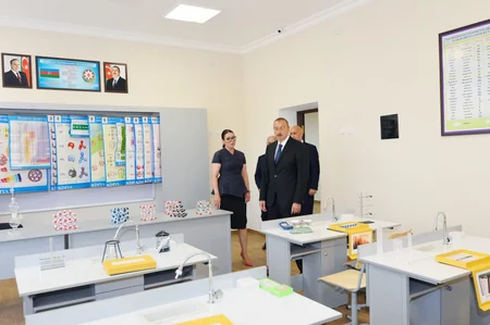 President Ilham Aliyev views school-lyceum No 62 in Nizami district after major overhaul