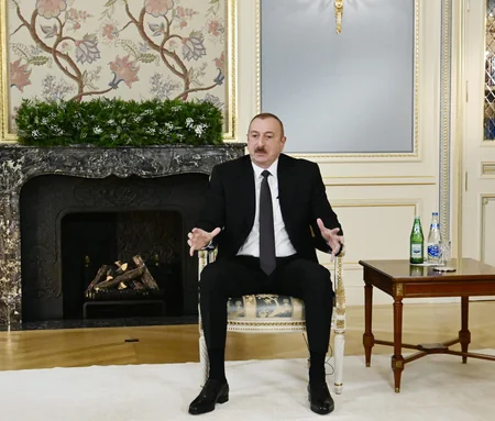 President Ilham Aliyev gave interview to a group of local journalists