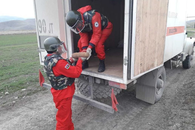 Qazaxda top mərmisi aşkar olunub - FOTO