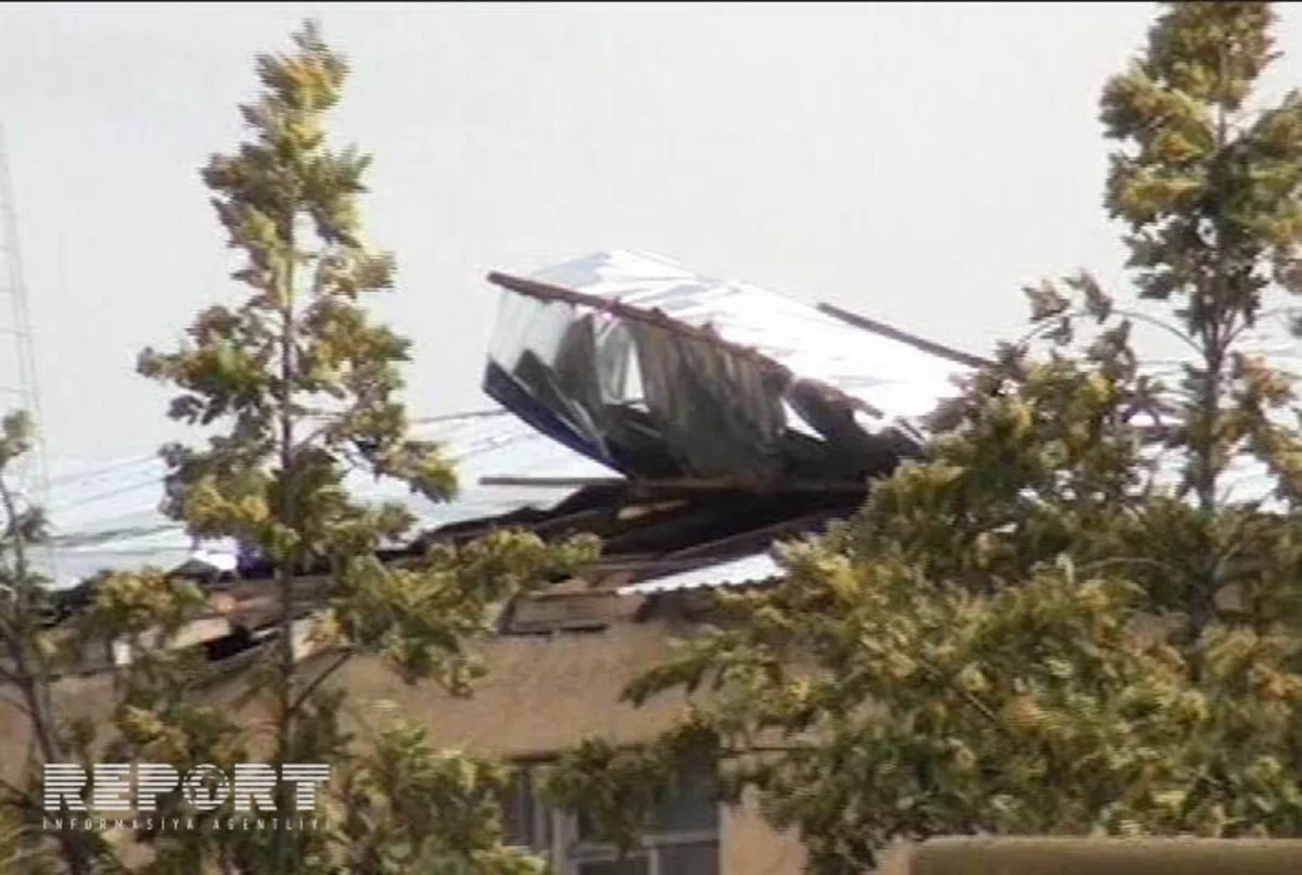 Bərdədə güclü külək bir sıra fəsadlar törədib - FOTO