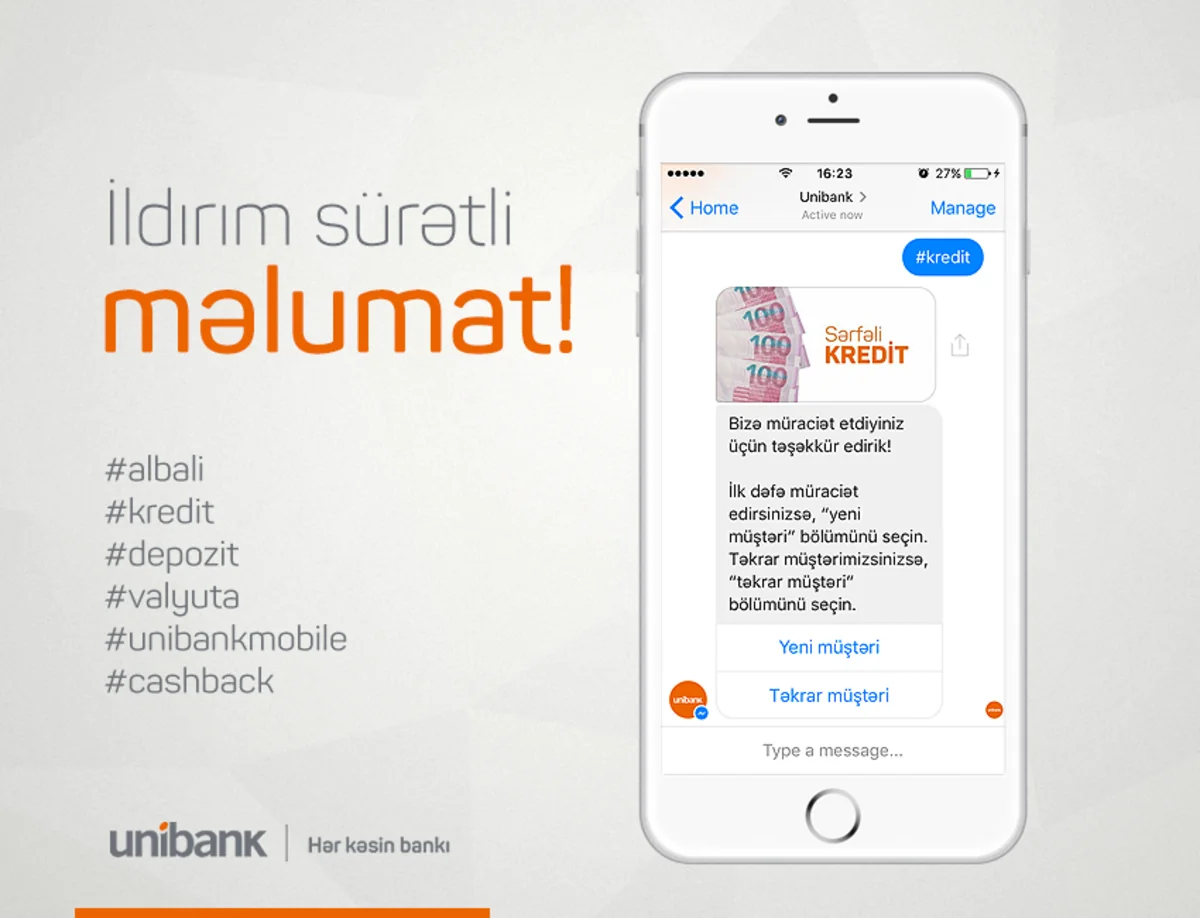 ​Unibank daha bir yenilik edib