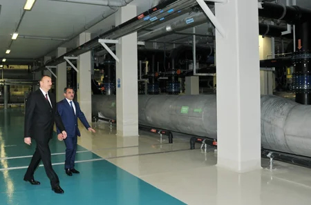 Prezident İlham Əliyev Ceyranbatan Ultrasüzgəcli Sutəmizləyici Qurğular Kompleksinin açılışında iştirak edib
