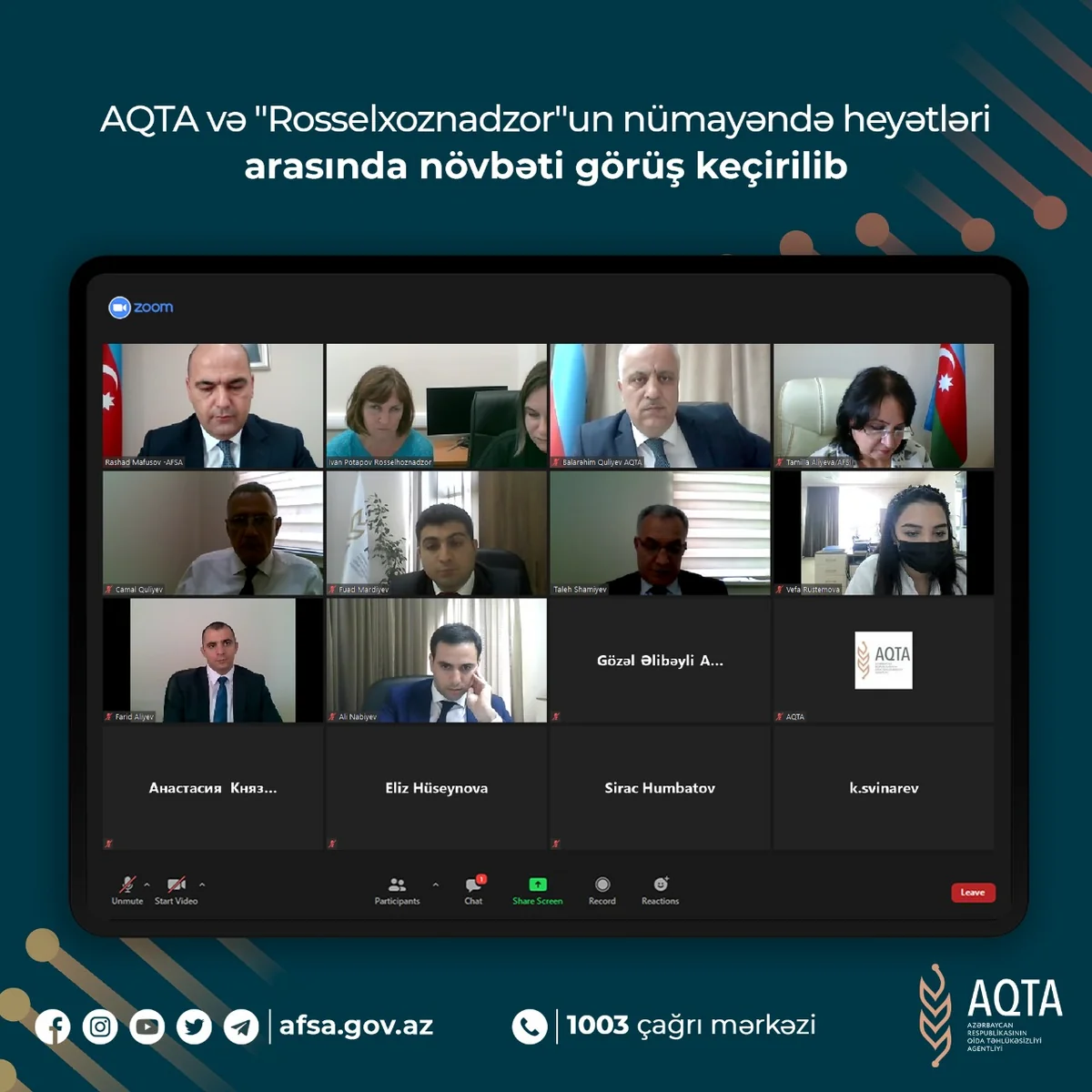 AQTA və Rosselxoznadzorun nümayəndələri arasında görüş keçirilib