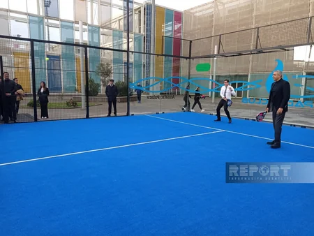 Su İdman Sarayında padel tennis kortunun açılışı olub