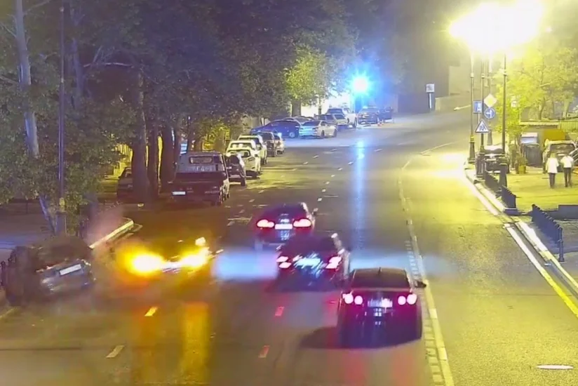 Обнародованы кадры цепного ДТП в центре Баку