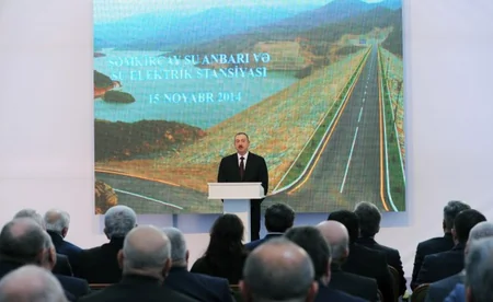 Azərbaycan Prezidenti Şəmkirçay su anbarının açılış mərasimində iştirak edib