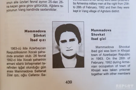 Xocalıda 7 doğmasını itirən Adilə Qənbərova: Gecə başımıza güllə yağırdı