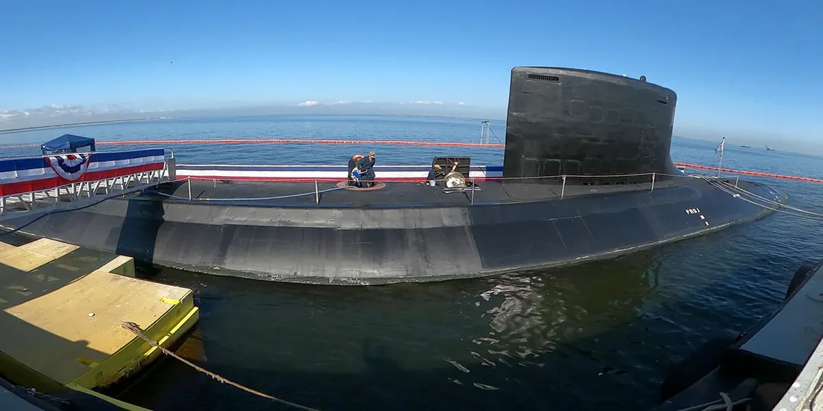 Navy launches USS New Jersey, first US submarine built for both genders