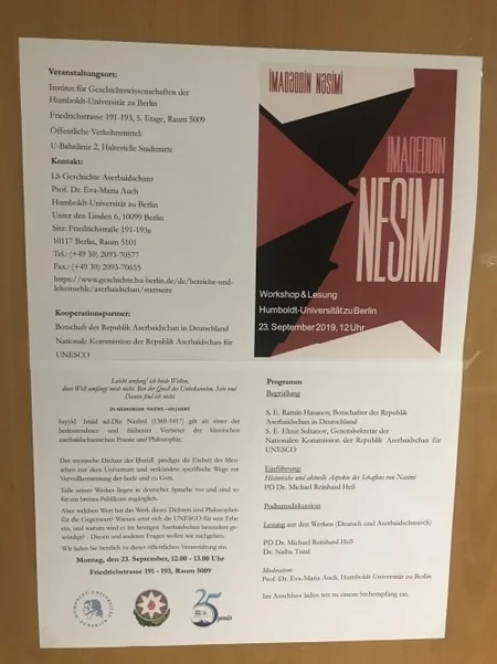 Berlin Humboldt Universitetində Nəsiminin 650 illik yubileyinə həsr olunmuş elmi-praktiki konfrans keçirilib