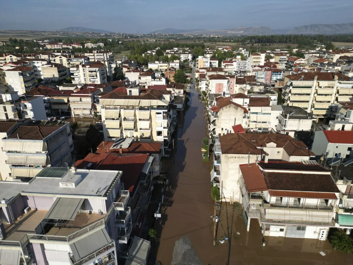 Helicopters evacuate people from flood-affected areas in Greece
