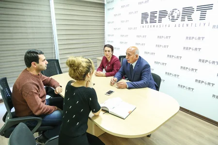 AMFA rəhbərliyi Report İnformasiya Agentliyində olub - FOTO