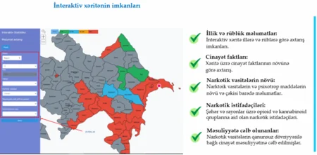 Azərbaycanda narkotiklə bağlı statistik məlumatlara dair interaktiv xəritə hazırlanıb