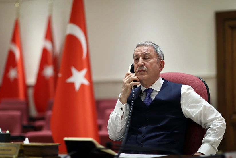 Hulusi Akar hold telephone conversation with his Ukrainian counterpart