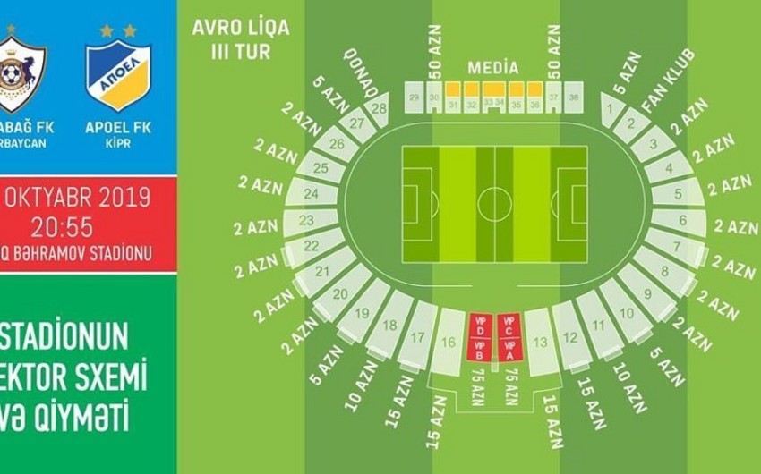 Qarabağ - APOEL matçına 25 min bilet satılıb