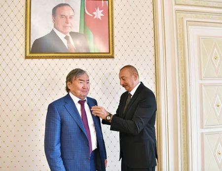Ilham Aliyev receives prominent Kazakh poet and public figure Olzhas Suleimenov