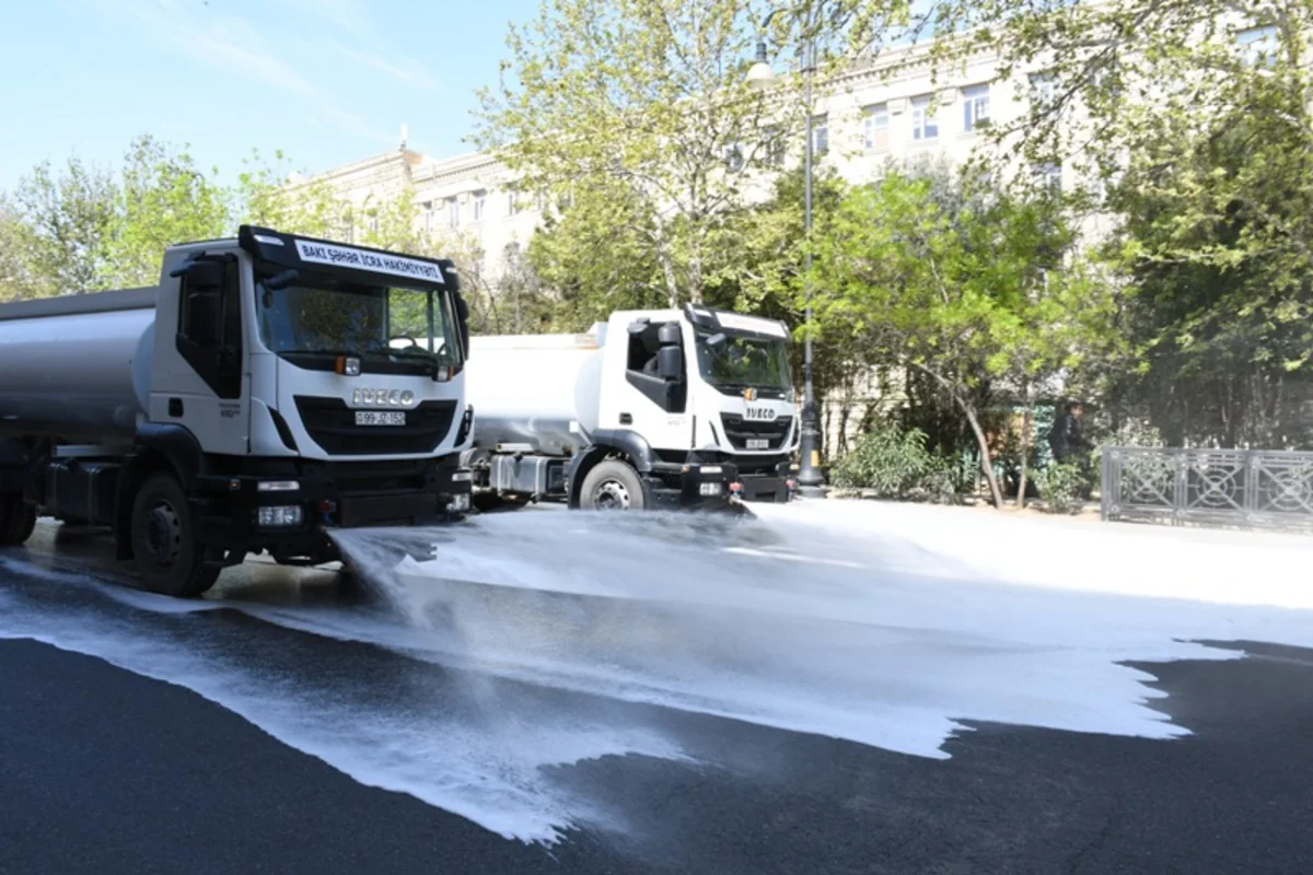 Bakıda növbəti ümumşəhər iməciliyi keçirilib, 551 küçə yuyulub - YENİLƏNİB