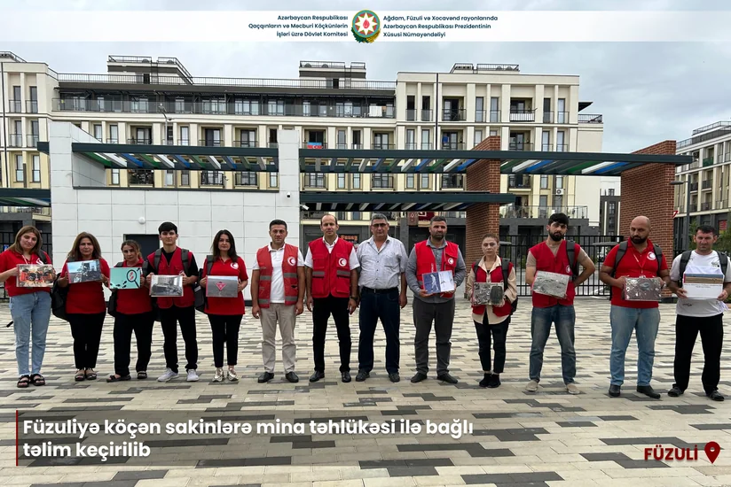 Füzuliyə yeni köçən sakinlərə mina təhlükəsi ilə bağlı təlim keçirilib