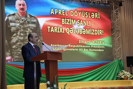 Aprel döyüşlərinin ildönümünə həsr olunan mərasim keçirilib