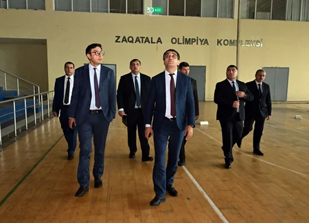 Fərid Qayıbov Zaqatala Olimpiya İdman Kompleksinə baxış keçirib