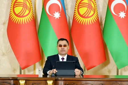 Azerbaijani, Kyrgyz Presidents make statements for press