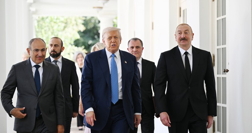 Trump posts video of Washington meeting with Ilham Aliyev and Nikol Pashinyan 